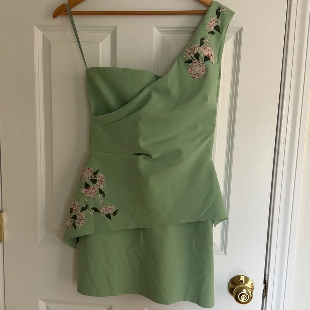 NWT Chiara Boni La Petite Robe One Shoulder Cocktail Dress Sequin Floral IT40/4 - Picture 6 of 16